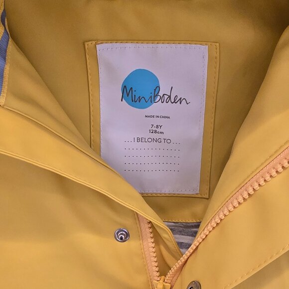 Mini Boden Yellow Fisherman’s Jacket Size 7-8 - Picture 2 of 6